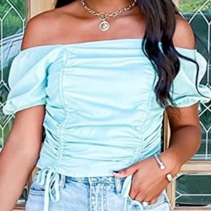 Light green crop top